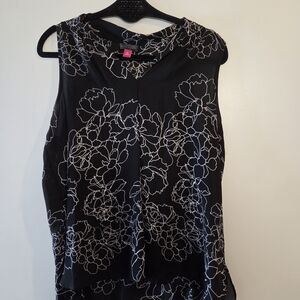 Vince Camuto Black and White Sleeveless Blouse